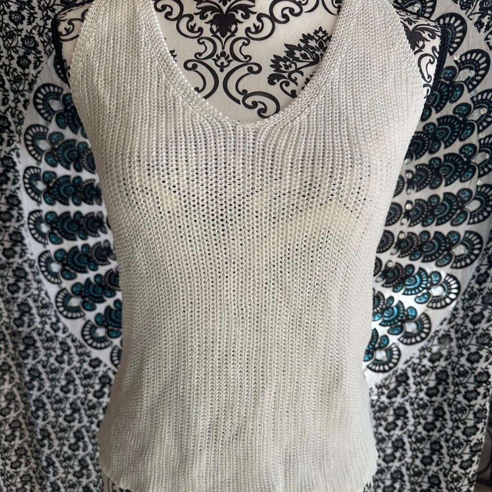 Newbury Kustom White Knit Tank Top